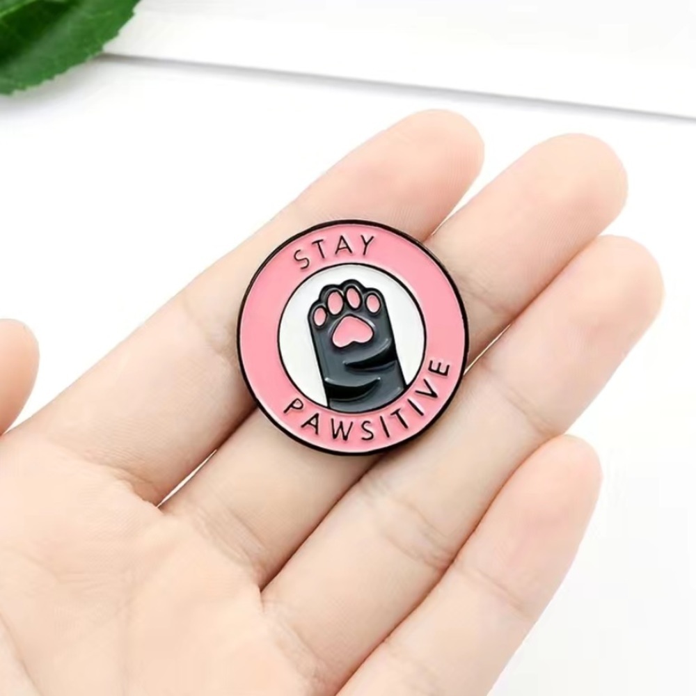(3/$15) Stay Pawsitive Enamel Pin - Picture 2 of 4